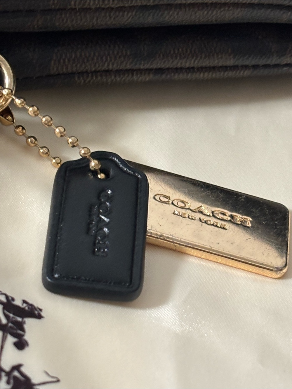 Coach Brown Signature Double Zip Wristlet w/Hang Tags & Dust Bag - Picture 8 of 11